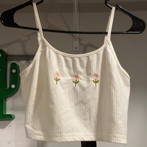 Pink Flower Crop Top